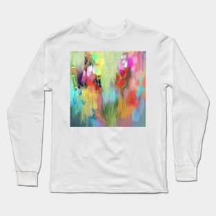 Red Flower Candy Meadow Long Sleeve T-Shirt